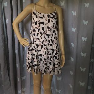 Banana Republic Pink & Black Ruffle Dress